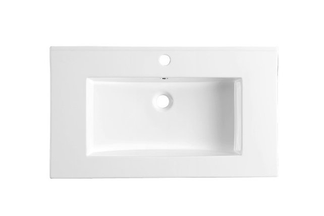 Keramische Wastafel Sally 60x45x2cm Wit met kraangat en overloop