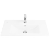 Keramische Wastafel Sally 80x45x2cm Wit met kraangat en overloop Keramische Wastafel Sally 80x45x2cm Wit met kraangat en overloop