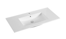 Keramische Wastafel Sally 100x45x2cm Wit met kraangat en overloop