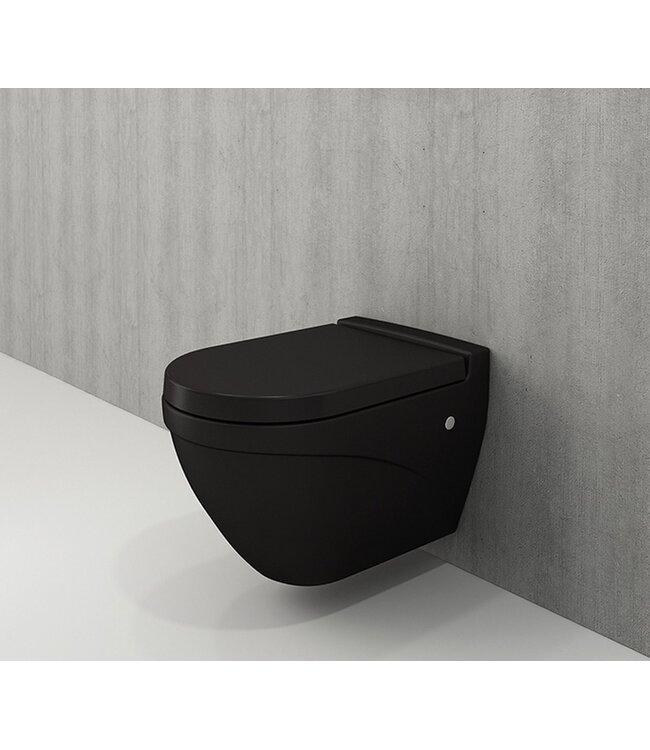 Hangtoilet Bocchi Taormina Arch Mat Zwart incl. toiletbril soft-close