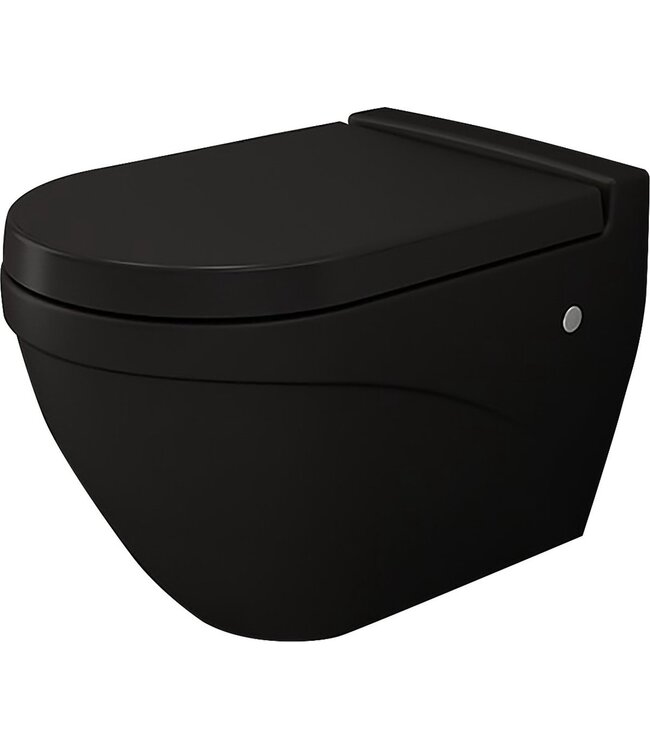 Hangtoilet Bocchi Taormina Arch Mat Zwart incl. toiletbril soft-close