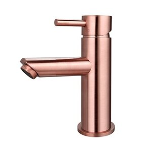 Wastafelkraan Laag Mia Geborsteld Koper Opbouw Messing