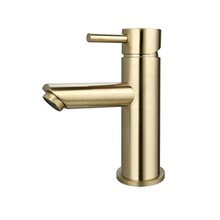 Wastafelkraan Laag Mia Geborsteld Goud Opbouw Messing