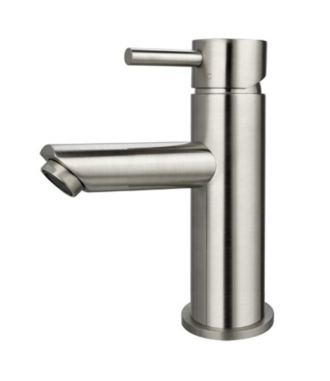 Wastafelkraan Laag Mia Geborsteld Goud Opbouw Messing