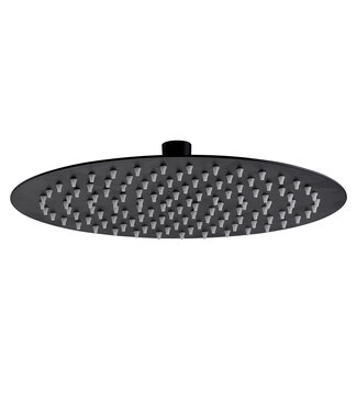 ALONI Regendouchekop Mat Zwart 40cm Rond Aloni Donna Hoofddouche met rubberen sproeimondjes roestvrij