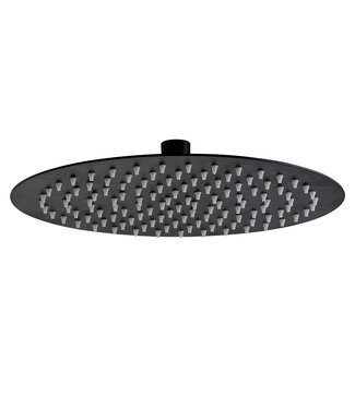 ALONI Regendouchekop Mat Zwart 30cm Rond Aloni Donna Hoofddouche met rubberen sproeimondjes roestvrij