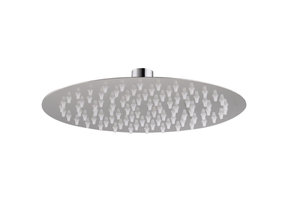 Regendouchekop Rond 30cm Chroom Hoofddouche met rubbere sproeimondjes roestvrij