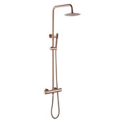 Regendoucheset Mila Geborsteld Goud Rond Opbouw Thermostatisch Hoofddouche 20 cm Regendoucheset Mila Geborsteld Goud Rond Opbouw Thermostatisch Hoofddouche 20 cm