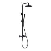 Regendoucheset Mila Geborsteld Goud Rond Opbouw Thermostatisch Hoofddouche 20 cm Regendoucheset Mila Geborsteld Goud Rond Opbouw Thermostatisch Hoofddouche 20 cm