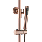 Regendoucheset Mila Geborsteld koper Rond Opbouw Thermostatisch Hoofddouche 20 cm