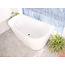 Aloni Ligbad Half Vrijstaand Diamond Ovaal 80x180x58cm Glasvezelversterkt Acryl Glans Wit met Badwaste en Overloop