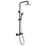 Doucheset Eva Opbouw Rond Mat Zwart Regendouche 30cm Thermostaatkraan Glijstang en Handdouche