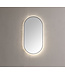 Badkamerspiegel Lana Lux Zwart Ovaal 90x45x3 cm met LED-verlichting 3-kleuren dimbaar touch sensor
