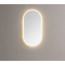 Badkamerspiegel Lana Lux Ovaal 90x45x3 cm met LED-verlichting 3-kleuren dimbaar touch sensor