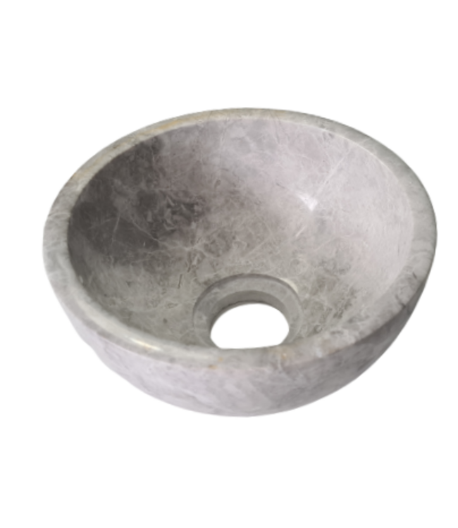 SANI-SUPPLY Mini waskom Zwart Emperador Fonteinkom marmer 20x9,5cm