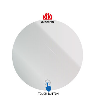 ALONI Ronde badkamerspiegel Omega 60cm anti-condens met Led verlichting + Spiegelverwarming