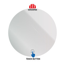 Ronde badkamerspiegel Omega Ø 80cm anti-condens met Led-Verlichting + Spiegelverwarming