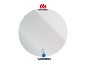 Ronde badkamerspiegel Omega Ø 80cm anti-condens met Led-Verlichting + Spiegelverwarming