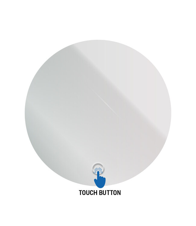 Ronde badkamerspiegel Omega Ø 80cm anti-condens met Led-Verlichting + Spiegelverwarming