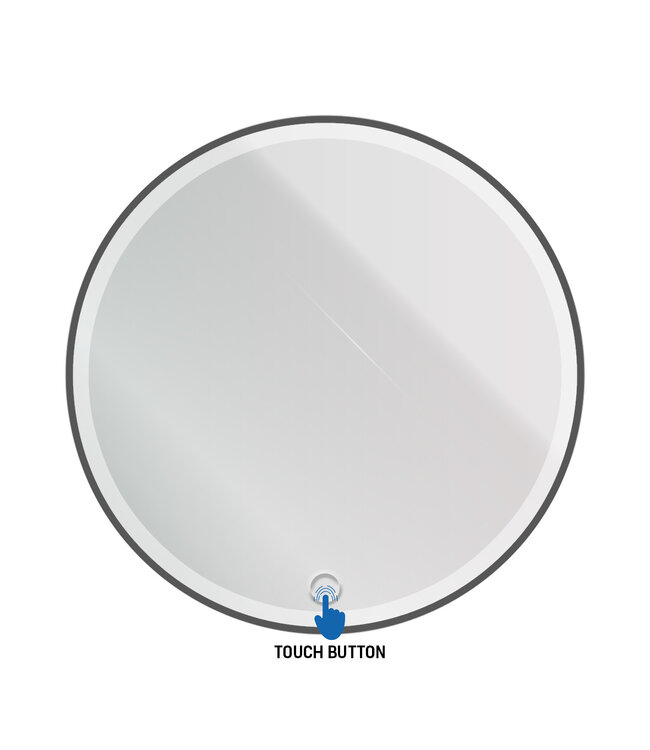 Ronde badkamerspiegel Omega Zwart Ø 80cm met Led-Verlichting