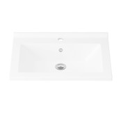 Wastafel Hayat 80x45cm Keramiek met kraangat glans wit