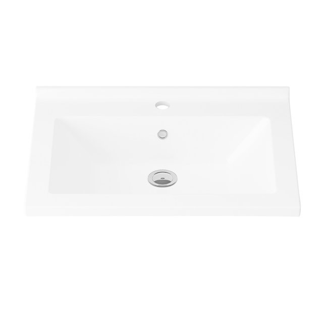 Wastafel Hayat 80x45cm Keramiek met kraangat glans wit