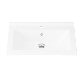 Wastafel Hayat 60x45cm Keramiek met kraangat glans wit