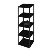 Kolomkast Industrieel Mat Zwart 135x35x30cm metalen Frame Badkamerkast