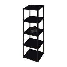 Kolomkast Industrieel Mat Zwart 135x35x30cm metalen Frame Badkamerkast