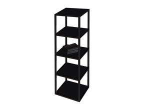 Kolomkast Industrieel Mat Zwart 135x35x30cm metalen Frame Badkamerkast