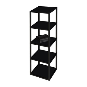 Kolomkast Industrieel Mat Zwart 135x35x30cm metalen Frame Badkamerkast