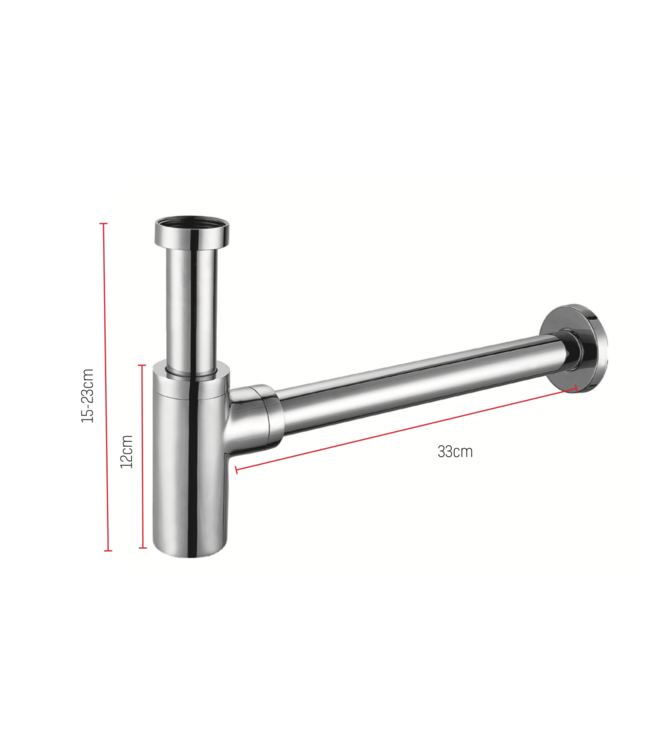 Design wastafel sifon Aloni Mila Gunmetal 5/4 33cm