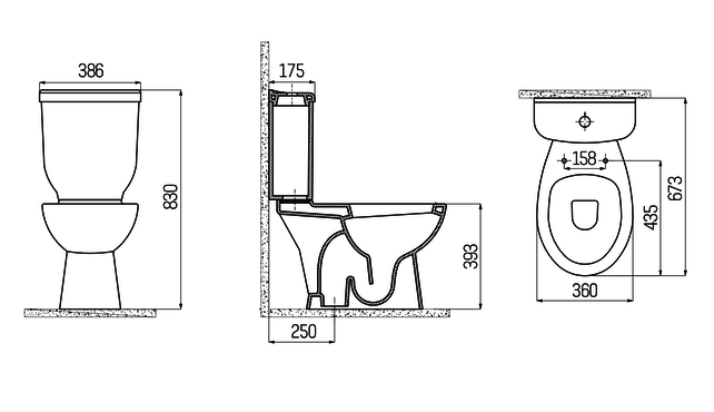 Compleet Staand toilet Sedef S-trap Wit OA incl. toiletbril softclose
