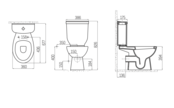 Compleet Staand toilet Sedef S-trap Wit PK incl. toiletbril softclose