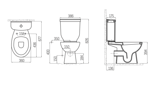 Compleet Staand toilet Sedef S-trap Wit PK incl. toiletbril softclose