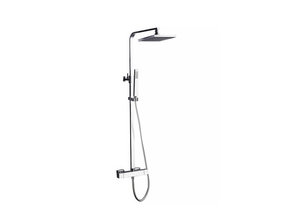 Regendouche set Cube opbouw vierkant chroom Hoogte verstelbaar Compleet Ø20cm