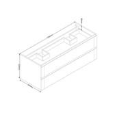Wastafelonderkast Trend Wood Eiken 120x47x50 cm met greeplijst twee lades softclose