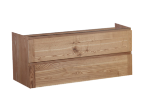 Wastafelonderkast Trend Wood Eiken 120x47x50 cm met greeplijst twee lades softclose