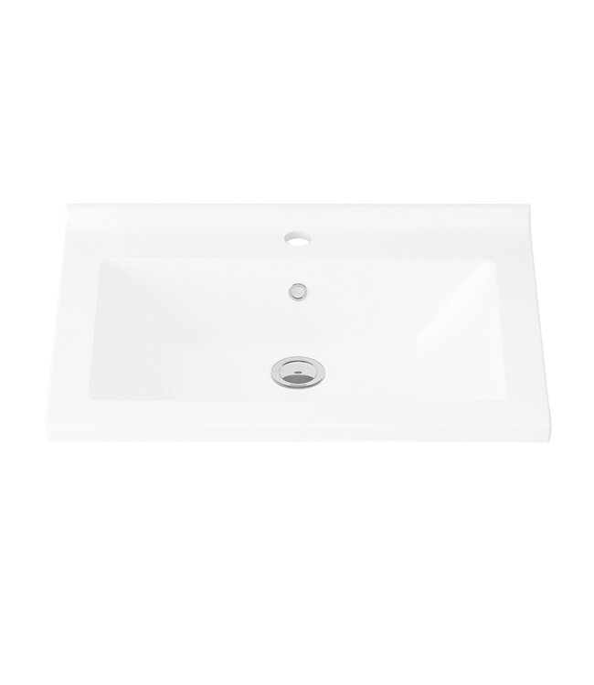 Badkamermeubel Hayat 60x52x46 cm Eiken met keramische wastafel 2 lades Greeploos