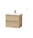 Badkamermeubel Hayat 80x52x46 cm Eiken met keramische wastafel 2 lades Greeploos