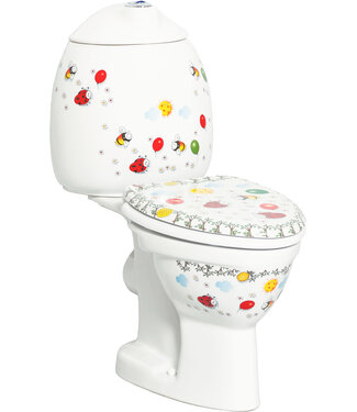CREAVIT Staand Kindertoilet KidsParty DuoBlok PK Rimfree incl. WC-Bril - Kinder sanitair Compleet