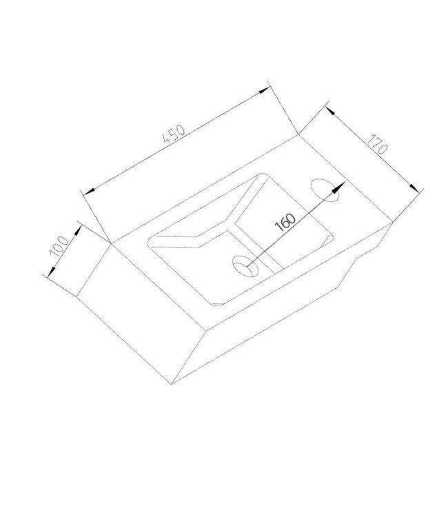 Fonteinset Natuursteen Slim 45x17x10 cm Links Rechthoek Antraciet incl. Fonteinkraan, Sifon en Rooster