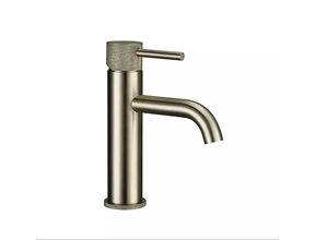 Wastafelkraan Opbouw Ribbed Geborsteld goud wastafel mengrkaan laag