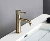 Wastafelkraan Opbouw Ribbed Geborsteld goud wastafel mengrkaan laag Wastafelkraan Opbouw Ribbed Geborsteld goud wastafel mengrkaan laag