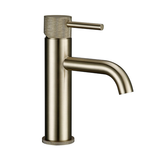 Wastafelkraan Opbouw Ribbed Geborsteld goud wastafel mengrkaan laag Wastafelkraan Opbouw Ribbed Geborsteld goud wastafel mengrkaan laag
