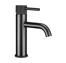 Wastafelkraan Opbouw Ribbed Geborsteld goud wastafel mengrkaan laag