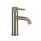 Wastafelkraan Opbouw Ribbed Gunmetal wastafel mengrkaan laag