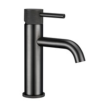 Wastafelkraan Opbouw Ribbed Gunmetal wastafel mengrkaan laag