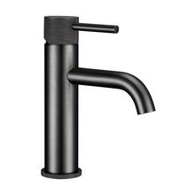 Wastafelkraan Opbouw Ribbed Gunmetal wastafel mengrkaan laag