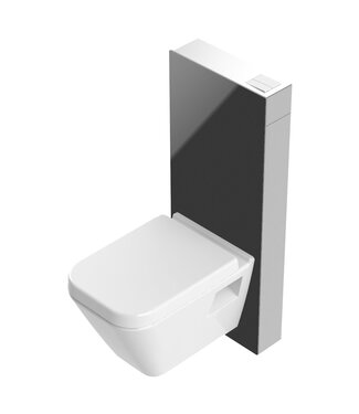 CREAVIT Opbouwreservoir Wilco Zwart glas 100x41x12 cm Opbouw sanitair module
